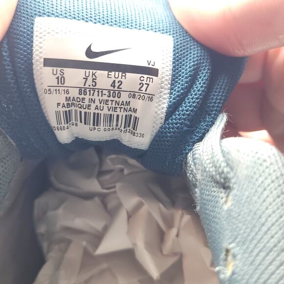 Nike Air Max 1 Ultra SE Trainers 861711 300 blue green women's Size 10 - Picture 9 of 9